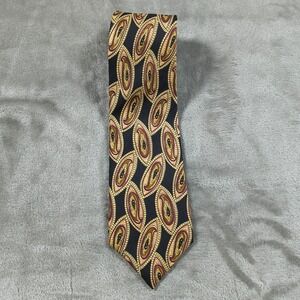 Vintage Liberty Of London Neck Tie‎ Black Yellow Paisley Silk 55x3.5 Luxury